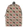 Boston Terrier Heart Pattern Print Backpack