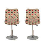 Boston Terrier Heart Pattern Print Bar Stool Covers
