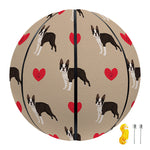 Boston Terrier Heart Pattern Print Basketball