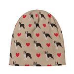 Boston Terrier Heart Pattern Print Beanie