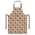 Boston Terrier Heart Pattern Print Bib Apron With Pocket