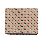 Boston Terrier Heart Pattern Print Bifold Wallet