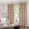 Boston Terrier Heart Pattern Print Blackout Grommet Curtains