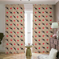Boston Terrier Heart Pattern Print Dimout Pencil Pleat Curtains