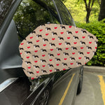 Boston Terrier Heart Pattern Print Car Side Mirror Covers