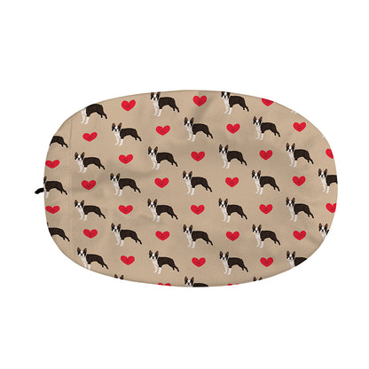 Boston Terrier Heart Pattern Print Car Side Mirror Covers