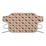 Boston Terrier Heart Pattern Print Car Windshield Snow Cover