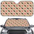 Boston Terrier Heart Pattern Print Car Windshield Sun Shade