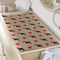 Boston Terrier Heart Pattern Print Changing Pad Cover
