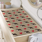 Boston Terrier Heart Pattern Print Changing Pad Cover
