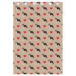 Boston Terrier Heart Pattern Print Curtain