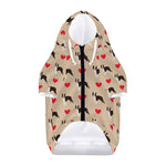 Boston Terrier Heart Pattern Print Dog Zip Up Hoodie