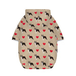 Boston Terrier Heart Pattern Print Dog Zip Up Hoodie