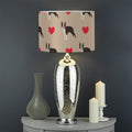 Boston Terrier Heart Pattern Print Drum Lamp Shade