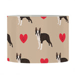 Boston Terrier Heart Pattern Print Drum Lamp Shade