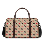Boston Terrier Heart Pattern Print Duffle Bag