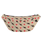Boston Terrier Heart Pattern Print Fanny Pack
