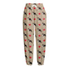 Boston Terrier Heart Pattern Print Fleece Lined Knit Pants