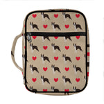 Boston Terrier Heart Pattern Print Front Pocket Bible Bag