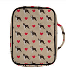 Boston Terrier Heart Pattern Print Front Pocket Bible Bag