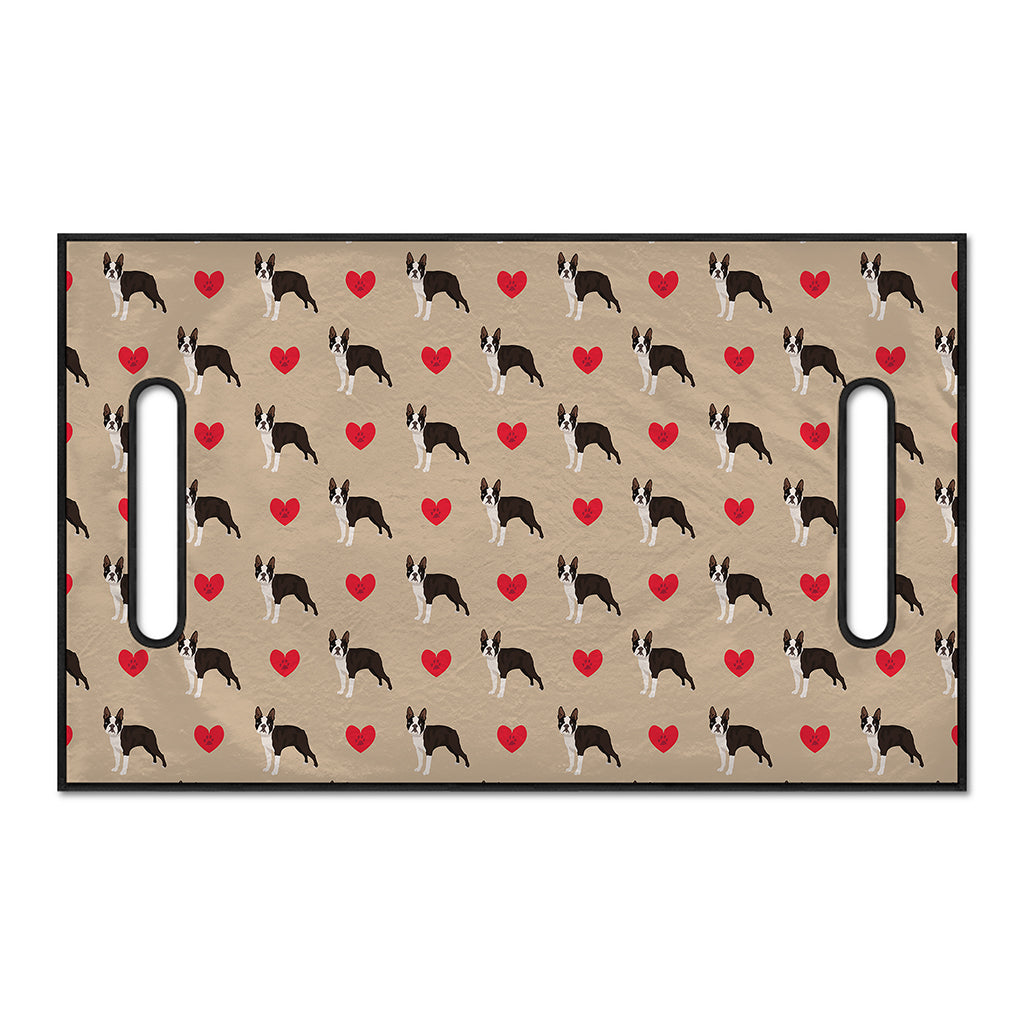 Boston Terrier Heart Pattern Print Golf Cart Seat Cover