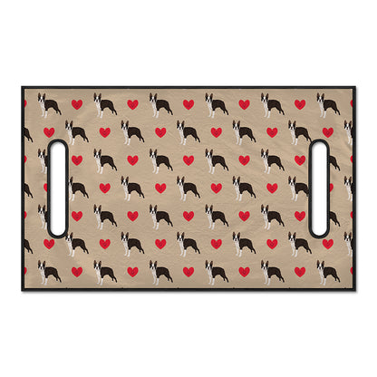 Boston Terrier Heart Pattern Print Golf Cart Seat Cover