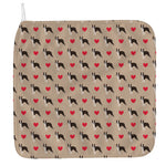 Boston Terrier Heart Pattern Print Hand Towel