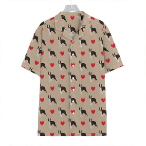 Boston Terrier Heart Pattern Print Hawaiian Shirt