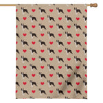 Boston Terrier Heart Pattern Print House Flag