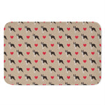 Boston Terrier Heart Pattern Print Indoor Door Mat