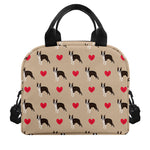 Boston Terrier Heart Pattern Print Insulated Lunch Bag