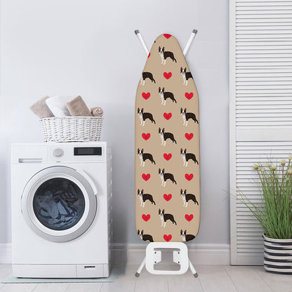 Boston Terrier Heart Pattern Print Ironing Board Cover