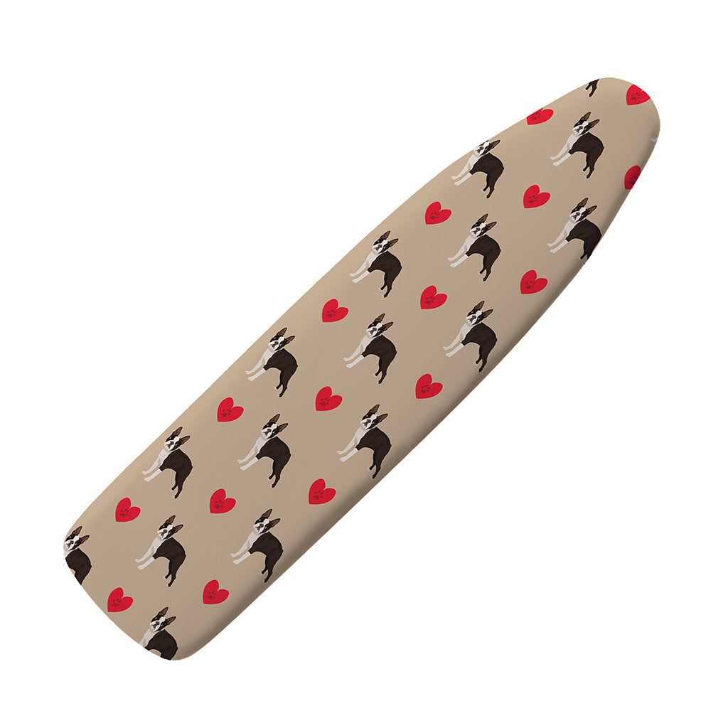 Boston Terrier Heart Pattern Print Ironing Board Cover