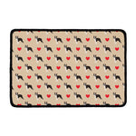 Boston Terrier Heart Pattern Print Kitchen Mat