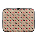 Boston Terrier Heart Pattern Print Laptop Sleeve