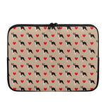 Boston Terrier Heart Pattern Print Laptop Sleeve