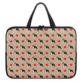 Boston Terrier Heart Pattern Print Laptop Sleeve With Handle