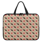 Boston Terrier Heart Pattern Print Laptop Sleeve With Handle