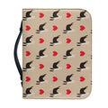 Boston Terrier Heart Pattern Print Leather Bible Cover