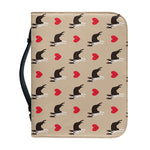 Boston Terrier Heart Pattern Print Leather Bible Cover