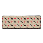 Boston Terrier Heart Pattern Print Long Kitchen Mat