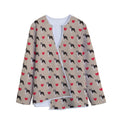 Boston Terrier Heart Pattern Print Long Sleeve Short Coat