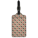 Boston Terrier Heart Pattern Print Luggage Tag