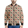 Boston Terrier Heart Pattern Print Men's Bomber Jacket