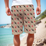 Boston Terrier Heart Pattern Print Men's Cargo Shorts