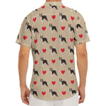 Boston Terrier Heart Pattern Print Men's Deep V-Neck Shirt