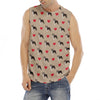 Boston Terrier Heart Pattern Print Men's Fitness Tank Top