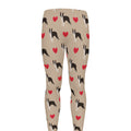 Boston Terrier Heart Pattern Print Men's Leggings