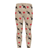 Boston Terrier Heart Pattern Print Men's leggings