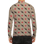 Boston Terrier Heart Pattern Print Men's Long Sleeve Rash Guard